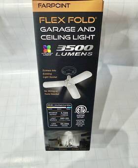 60418 Farpoint Flex Fold Garage And Ceiling Light 3500 Lumens New