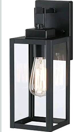 023950 Faymart 14 Inch Outdoor Wall Lantern - Black Patio Light Waterproof Exterior Porch Scon