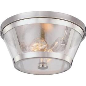 Fm393pn Feiss Harrow 2 Light 14 Inch Flush Mount Polished Nickel