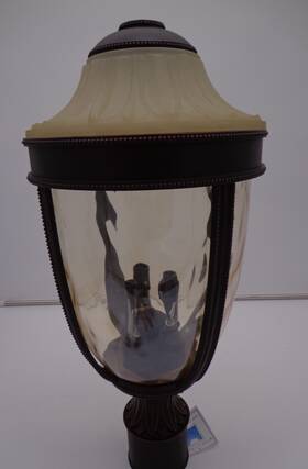 Ol4607gbz Feiss Brookside Collection Outdoor 3 Light Post Lantern Bronze Finish