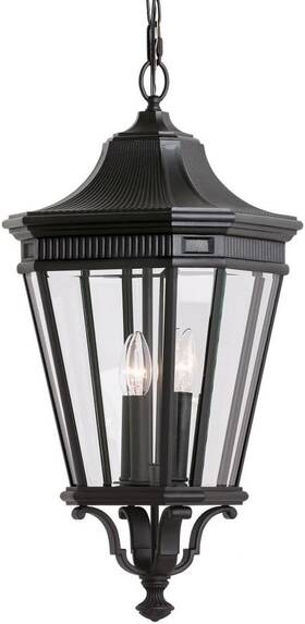 Ol5412bk Feiss Cotswold Lane Lighting Pendant Lantern Black 3-light 12 Inch W X 27 H