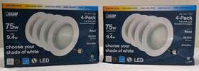 Feit Electric 017801478563 5-6 Inch Led Recessed Downlights 75w Replacement 9.4w 2x 4 Pack