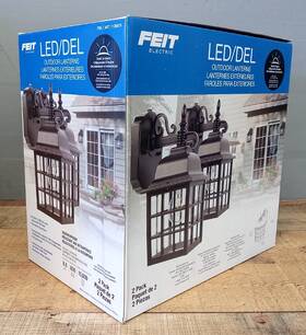 1139075 Feit Electric 017801700046 2 Pack Led Weatherproof Lanterns Oil Rubbed Bronze Costco #1139075