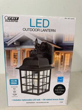 1427076 Feit Electric 800 Lumens Led Coach Light Lantern 1-pack 12 Inch H X 6 W 7.5 D