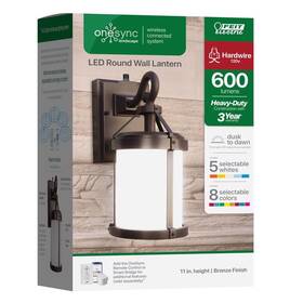 Lan11rnd Feit Lan11rnd/syncbz Smart Home Bronze Led Dusk To Dawn Wall Lantern 12.4 Inch H