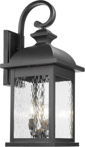 4fd54b-l Femila 26 Inch Outdoor Wall Light Large Exterior Lantern Black