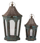 Bru-1135200 Finish 2-pc Antique Lamp Id Blue 3137066 Classic Post