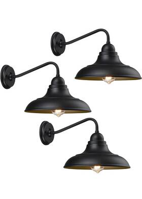 Hwbd-04 Flqmyq 3 Pack Outdoor Gooseneck Barn Light 12 Inch Wall Sconce Farmhouse Exterior