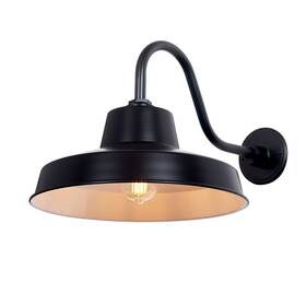 Pl-lo365-bk Flynix 14 Inch Outdoor Gooseneck Barn Light Fixture With Long Extensio