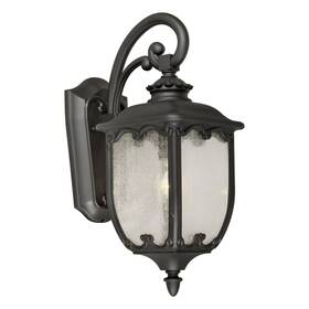 1819-01-04 Forte Lighting Signature 1 Light 20 Inch Black Outdoor Wall Lantern