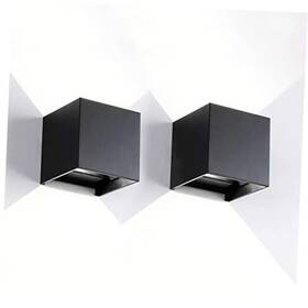 20w-4.72 Fpds 794832735703 2 Pack Led 20w Outdoor Sconce Wall Inch Black-6500k-cold Light