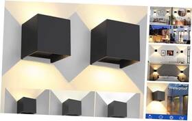 Ml-hwbd-20w Fpds 2 Pack Led 20w Outdoor Wall Lights Black-3 Colors Adjustable