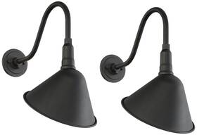 Ks146p8 Franklin Iron Works Neihart 18 Inch Rustic Black Rlm Outdoor Lights Set Of 2