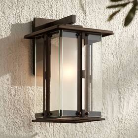 Lv0225a4 Franklin Iron Works Fallbrook Rustic Outdoor Wall Light Fixture Bronze 13 Inch For Exterior Barn Deck