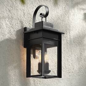 Lvd0012a-od-wl-m Franklin Iron Works Bransford Mission Outdoor Wall Light Fixture Black Specked Gray Lantern 19 Inch Barn Lvd0012a-od-wl-m Franklin Iron Works Bransford Mission Outdoor Wall Light Fixture Black Specked Gray Lantern 19 Inch Barn