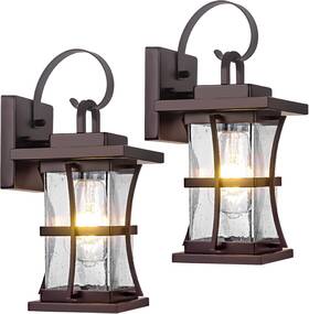 Frelii 313049375320 2 Packs Outdoor Wall Light Oil Rubbed Bronze Exterior Fixture Waterproof