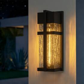 Ftl-ow-103-1pcs-j Ftl Black Modern Exterior Wall Light Seed Glass And E26 Socket For Porch Patio Garage