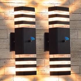 Gp-g110-6-2 Futxnziey 2 Pack Dusk To Dawn Outdoor Wall Lights Modern Black Exterior Sconce W