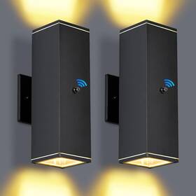Gp-g124-02 Futxnziey Outdoor Wall Lights 2 Packs Modern Square Dusk To Dawn Porch Light Inch