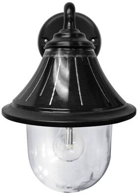123010 Gama Sonic Orion 13 Inch H Black Solar Led Dusk-to-dawn Outdoor Wall Light