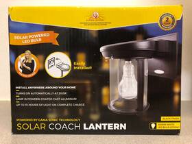 Gs1b Gama Sonic Solar Coach Lantern Semi-gloss Black Dusk To Dawn Led Wall Lante
