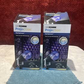 Gemmy 086786875490 Led Lightshow Projection Star Spinner Classic White/blue Set Of 2. New Gemmy 086786875490 Led Lightshow Projection Star Spinner Classic White/blue Set Of 2. New