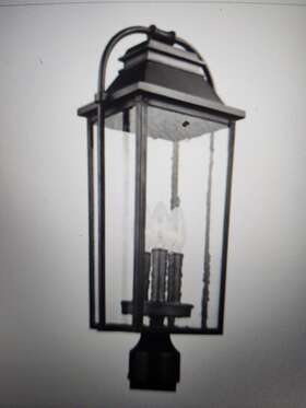 Ol13207anbz General Lighting Wellsworth 3-light Outdoor Antique Bronze Lamp Post Light