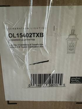 Ol15401txb Generation Lighthing Lighting Warren Lg 3-light Outdoor Pendant Lantern Black 22.63 Inch