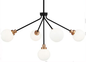 3001105-112 Generation Lighting 3001105 Art 5 Light 32inch.w Outdoor Chandelier Black