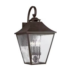 Generation Lighting 313020858859 Galena 4-light Sable Outdoor Wall Mount Lantern With Clear Seeded Glass Generation Lighting 313020858859 Galena 4-light Sable Outdoor Wall Mount Lantern With Clear Seeded Glass