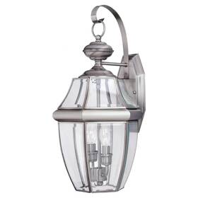 Generation Lighting 313039380303 Lancaster 2-light Antique Brushed Nickel Traditional Outdoor Wall Lantern Sconce