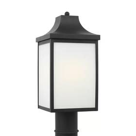 Generation Lighting 744110838893 Saybrook 1-light Textured Black Aluminum Hardwired Outdoor Weather Resistant Pos
