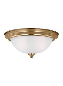 77064en3-848 Generation Lighting 77064en3 Geary 2 Light 13inch.w Led Outdoor Flush Brass