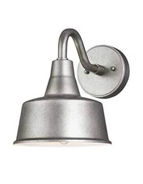 8537401-57 Generation Lighting Barn Light 8 Inch Outdoor Wall Lantern Weathered Pewt