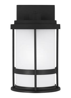 8590901den3-12 Generation Lighting Black One Light Outdoor Wall Lantern From The Wilburn Collection 8590901den3-12 Generation Lighting Black One Light Outdoor Wall Lantern From The Wilburn Collection