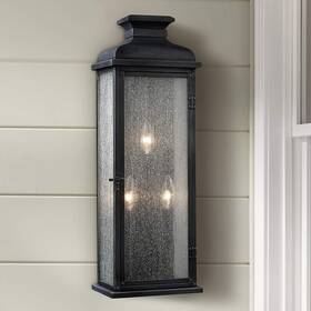 Ol11102dwz Generation Lighting Pediment 24 Inch 3 Light Outdoor Wall Lantern Dark Weathered Zinc