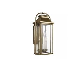 Ol13200pdb Generation Lighting Wellsworth Distressed Brass Wall Lantern Sconce