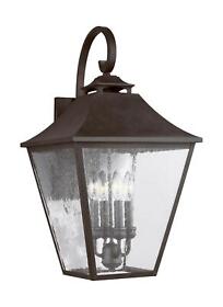 Ol14404sbl Generation Lighting Ol14404 Galena 4 Light 25inch Tall Outdoor Wall Sable