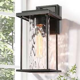 Gepow 739406523584 Black Outdoor Wall Lights Farmhouse Exterior Sconces Light Fixture With