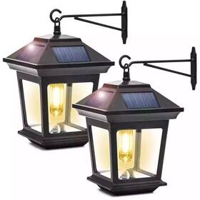Wl-pl-2-mh1 Gigalumi Black Outdoor Solar Wall Lantern Scone With Integrated Led Bulb Wl-pl-2-mh1 Gigalumi Black Outdoor Solar Wall Lantern Scone With Integrated Led Bulb