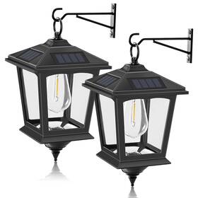 Gimyorke 727370451316 Solar Wall Lantern Outdoor 2 Pack Hanging Lights With 4 Panels