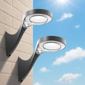 Global Solar Solution 198715816921 Wall Lights Outdoor Led 1000lm Motion Sensor Waterproof Sconce 2 Pack