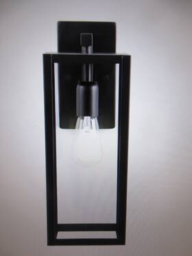 44833 Globe Hurley 16 Inch 1-light Modern Black Hardwired Outdoor Wall Light -