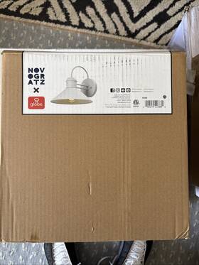44388 Globe Electric Novogratz X 11 Inch Matte White Indoor Outdoor Wall Sconce Light
