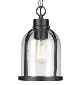 44627 Globe Electric 6 Inch W Led Outdoor Mini Pendant - Black
