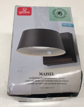 44782 Globe Electric Maisel Matte Black Indoor/outdoor Led Wall Sconce New