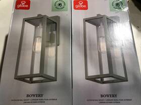 44838 Globe Electric 2pk Bowery Matte Gray Indoor/outdoor 1-light Wall Sconce Clear Glass New