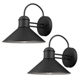 Globe Electric 726084816749 Sebastien 1-light Black Outdoor Wall Lantern Sconce 2-pack