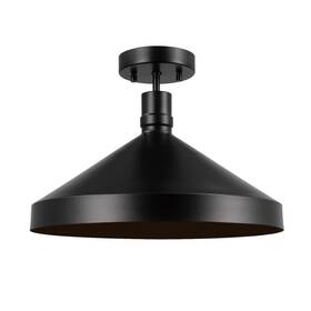 91005231 Globe Electric Violet 15 Inch W Semi-flush Outdoor Ceiling - Black