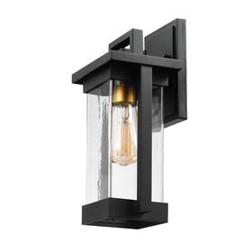 Globe Electric 91005238 Gia 13 Inch Tall Outdoor Wall Sconce - Black
